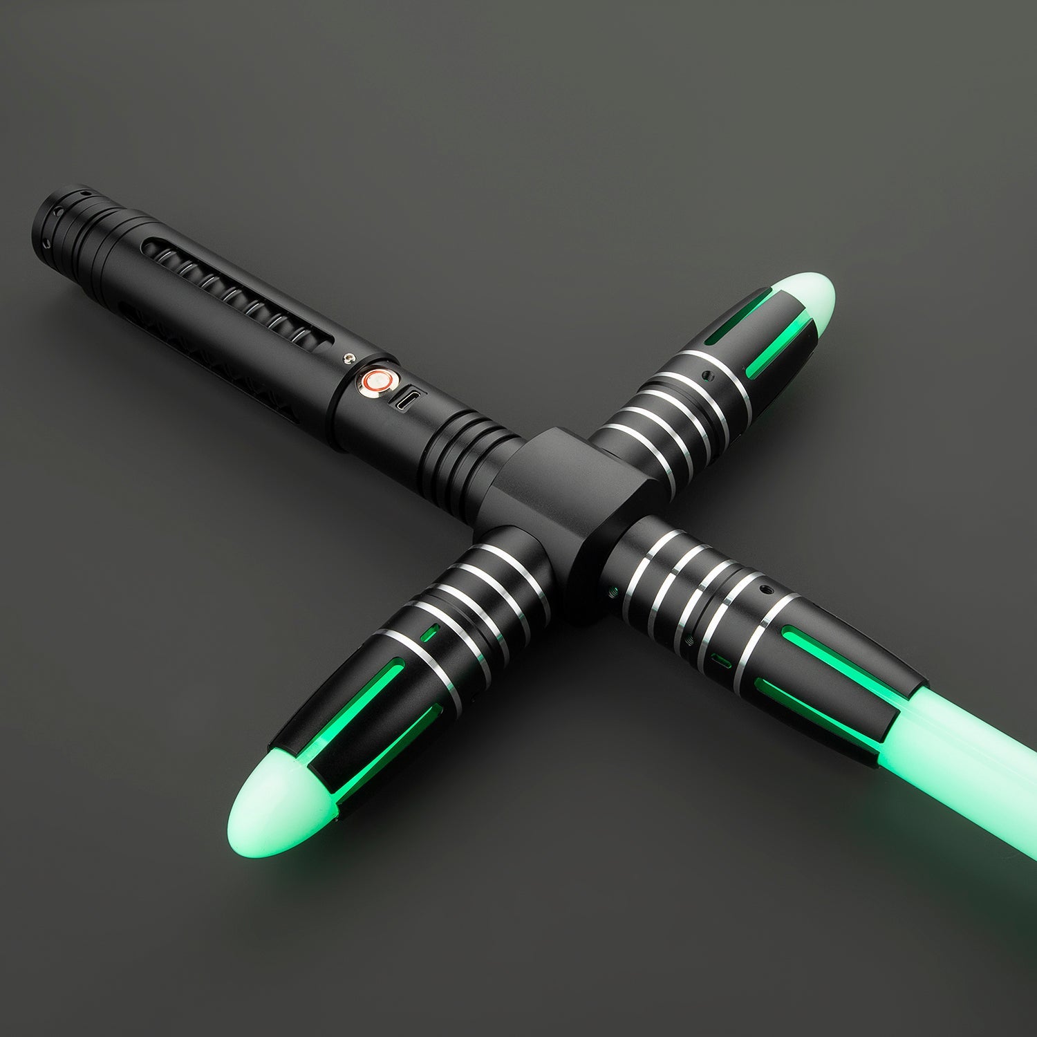 Old Guard Light Saber glowing brightly in a dark setting - Battle Sabers