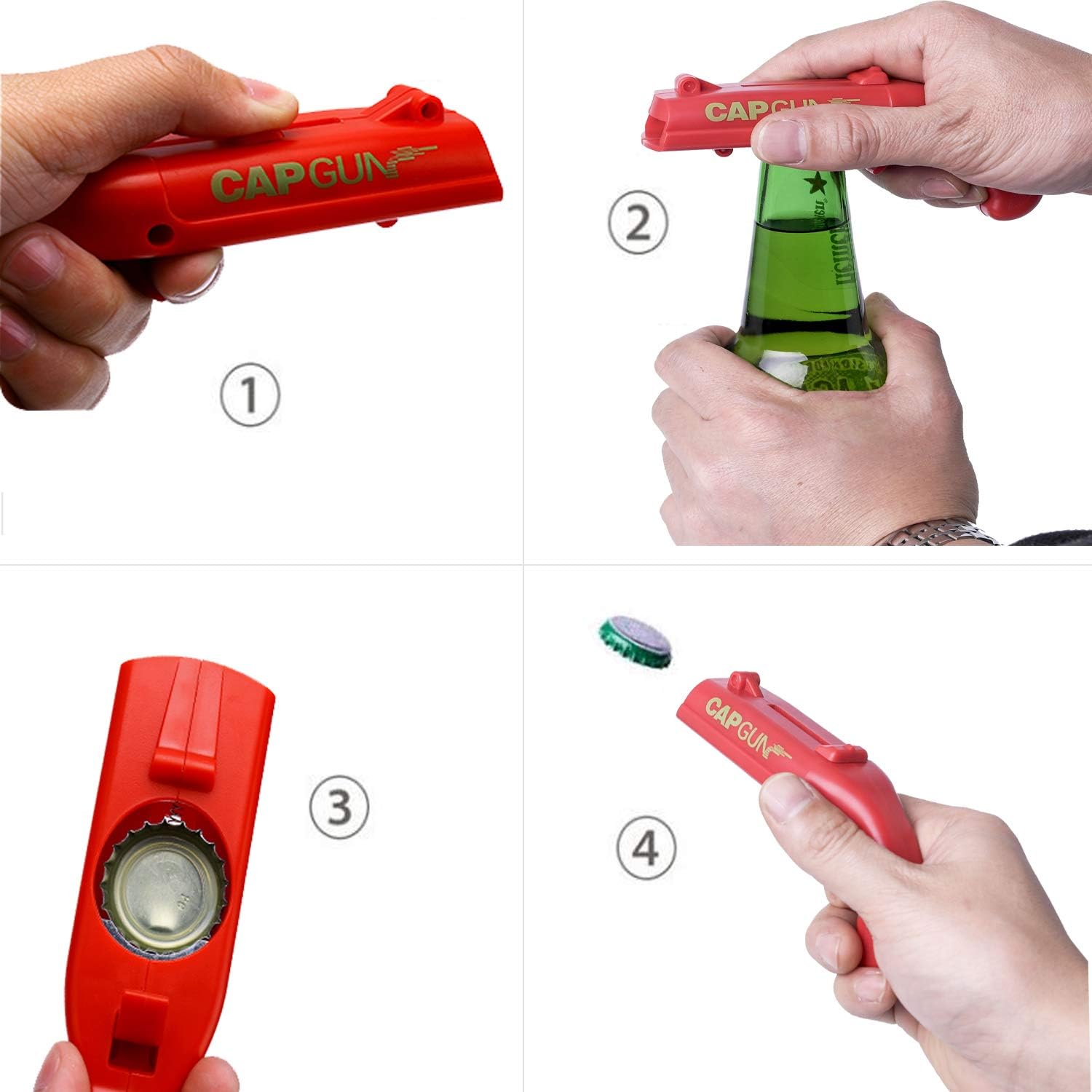 Cap Gun Bottle Opener - Black