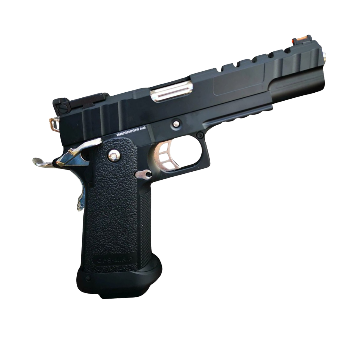 Golden Eagle 3343 Metal GMX OPS Hi-Capa 5.1 Gas Blow Back Gel Blaster - Black/Silver