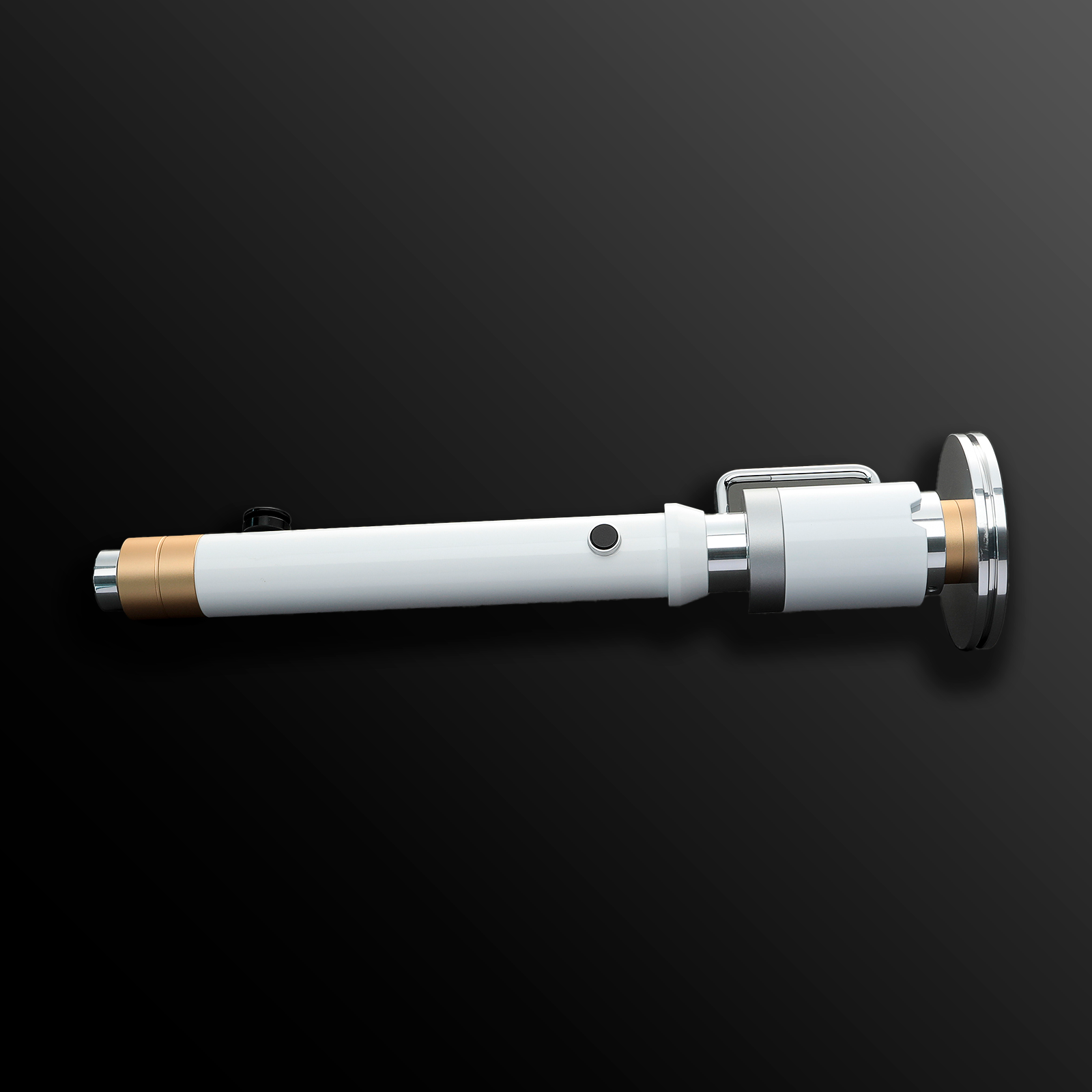 Professor Huyang lightsaber with glowing blue blade and polished hilt – Battle Sabers