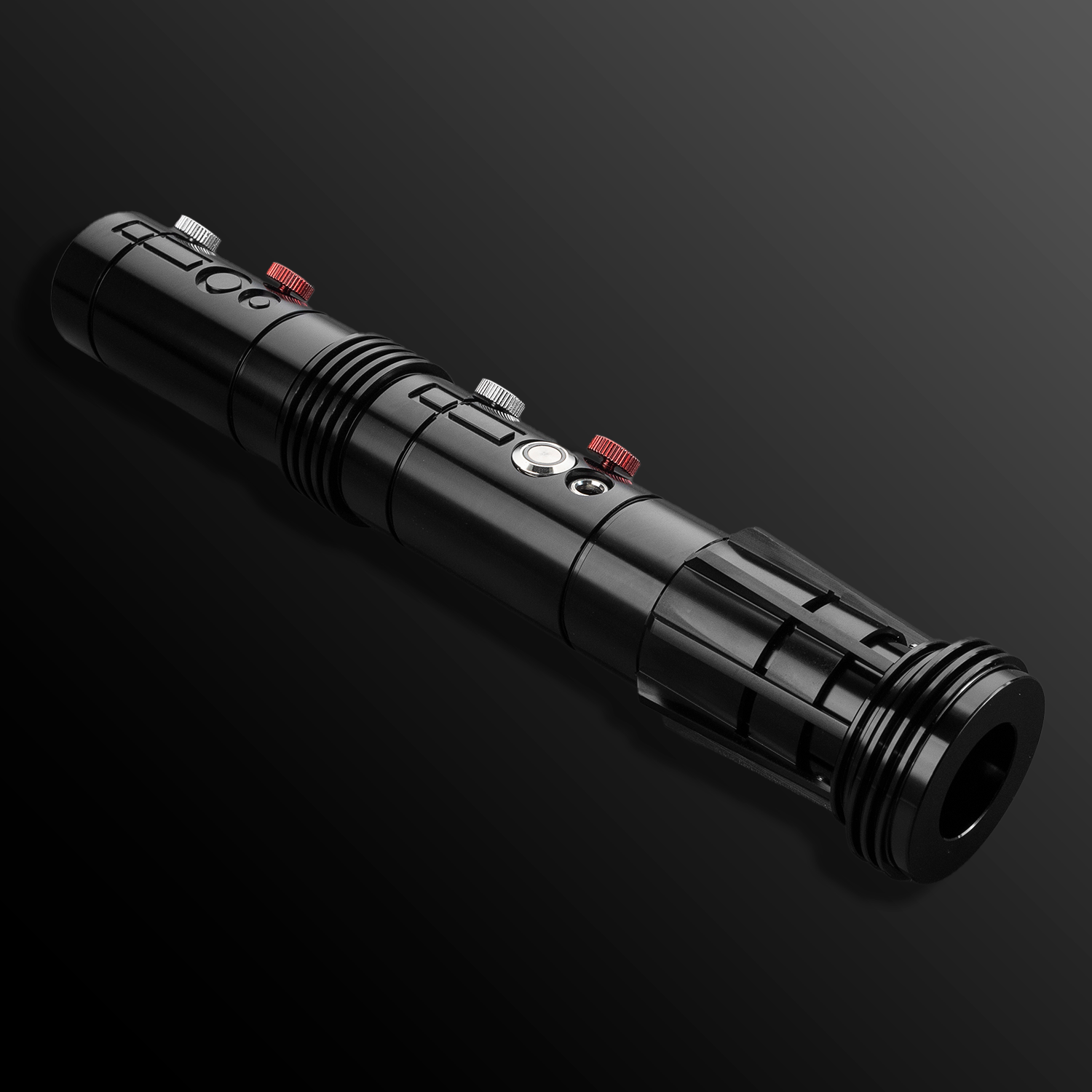 Close-up of Maul Themed Light Saber’s dual radiant blades - Battle Sabers
