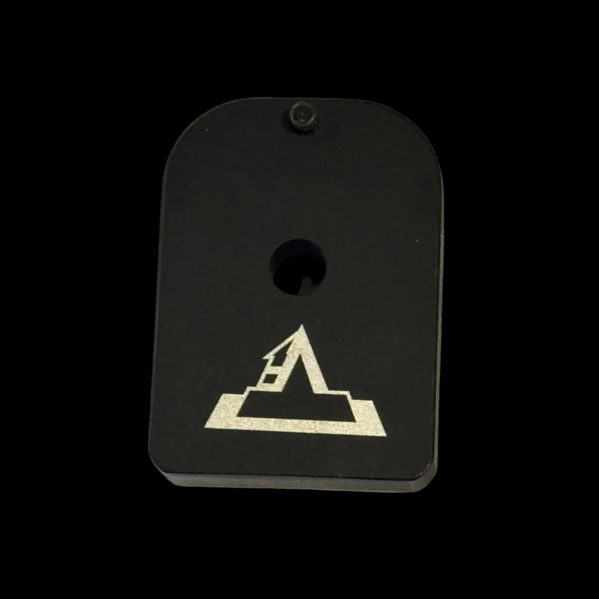 TTI magazine base plates metal accessories for gel blaster hi capa gas blow back pistol. color is black. TTI logo on the base. Charging port hole front side