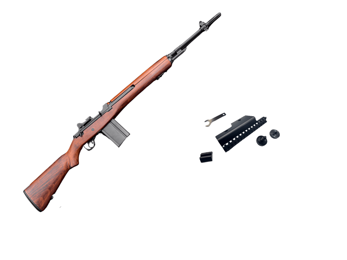 A&K M1A/M14 Full Size Gel Blaster AEG Rifle With Real Wood Stock Loaded version with Sight Mount for M14 Bundle