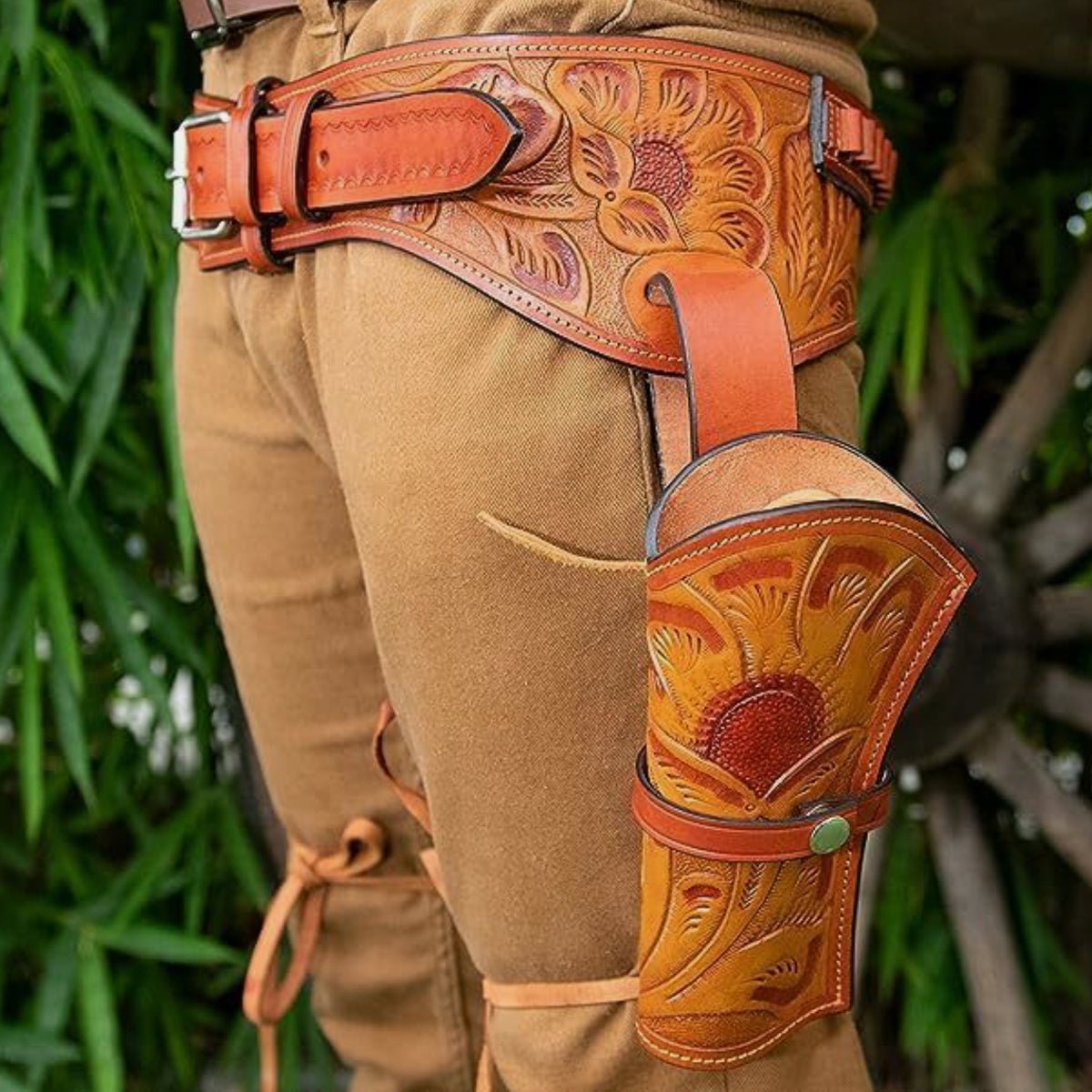 Dual Revolver Leather Holster with Belt - Tactical Edge Hobbies