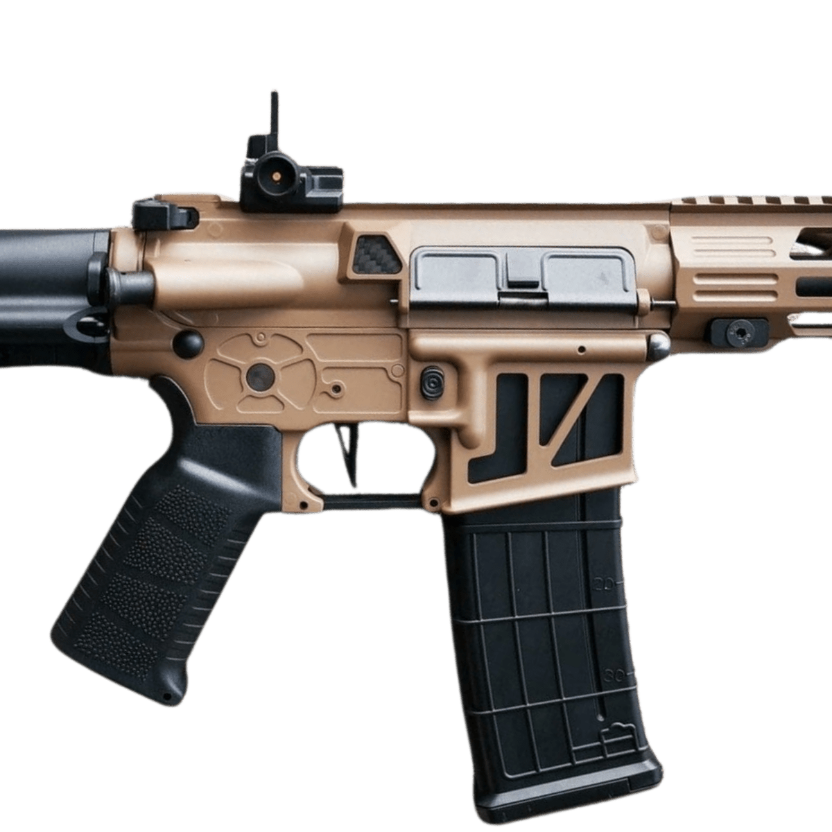 Custom CQB Skeletonized T6 Metal AEG Gel Blaster - Tan - With Mosfet
