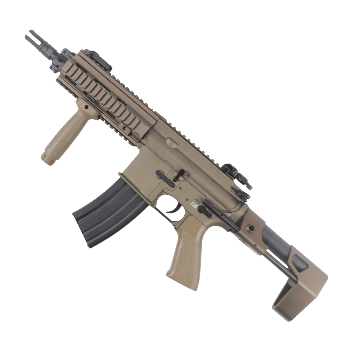 Double Bell HK416C Engraved Metal Gel Blaster - Tan