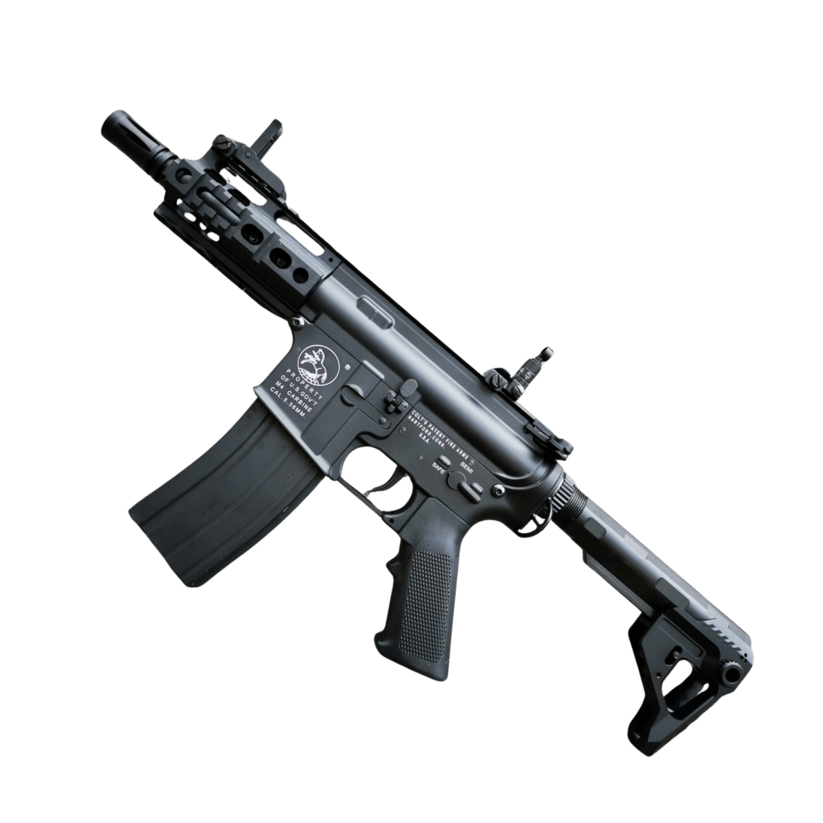 Double Bell M4 CQB AEG Full Metal Gel Blaster Rifle - Black