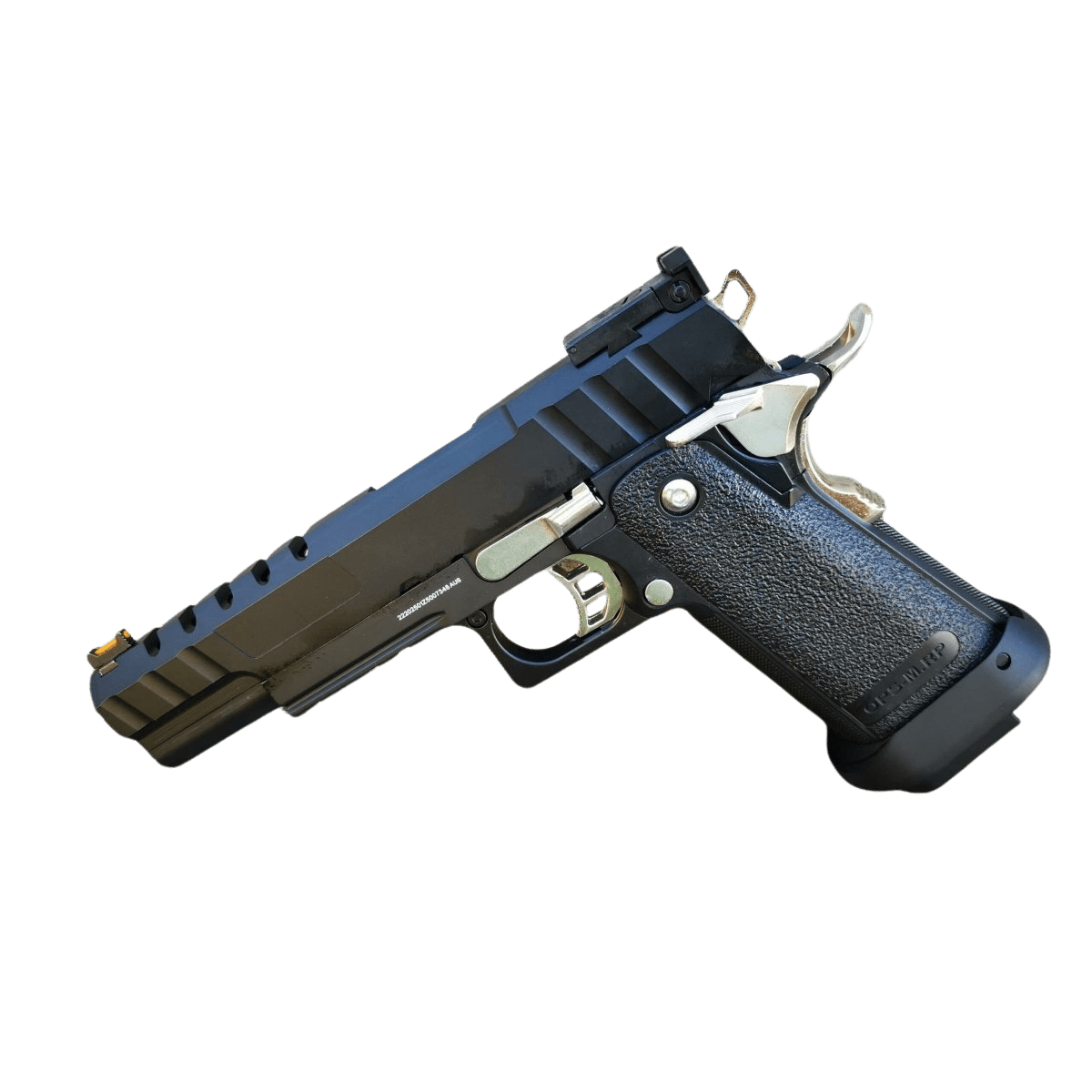 Golden Eagle 3343 Metal GMX OPS Hi-Capa 5.1 Gas Blow Back Gel Blaster - Black/Silver