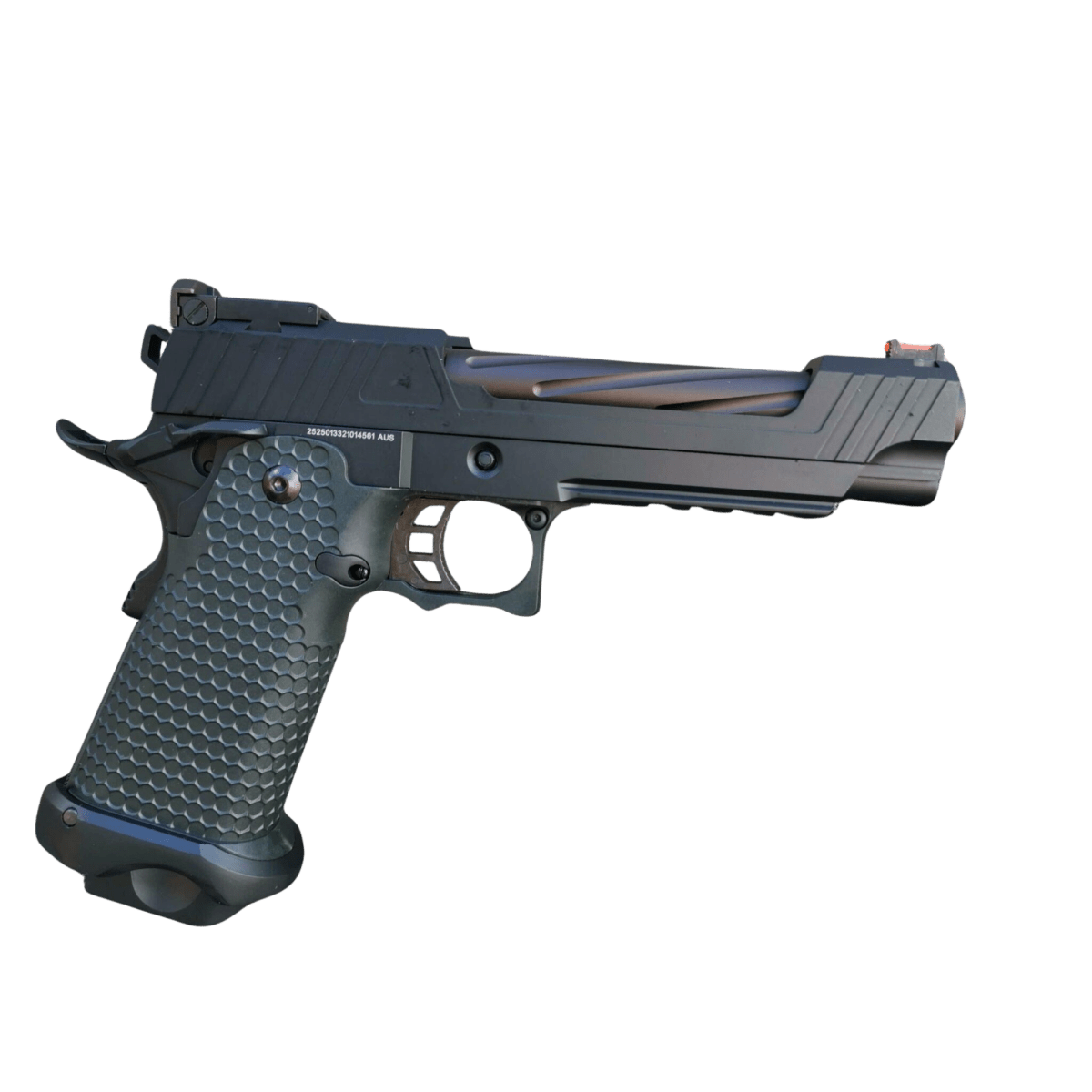 Golden Eagle 3402 Metal GMX Hi-Capa 5.1 Gas Blow Back Gel Blaster - Black/Sand Barrel