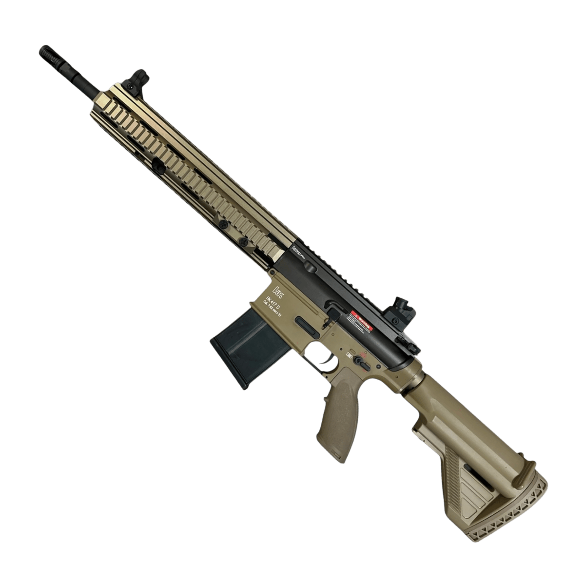Golden Eagle HK417D Gel Blaster AEG Rifle w/12” Handguard - Black & Tan