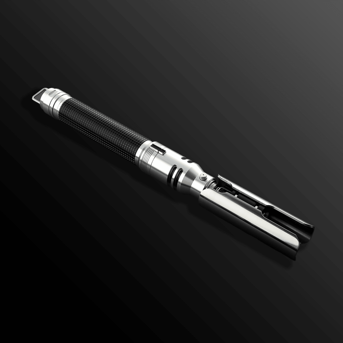 Custom dual-blade Kal Kestis lightsaber glowing blue – Battle Sabers