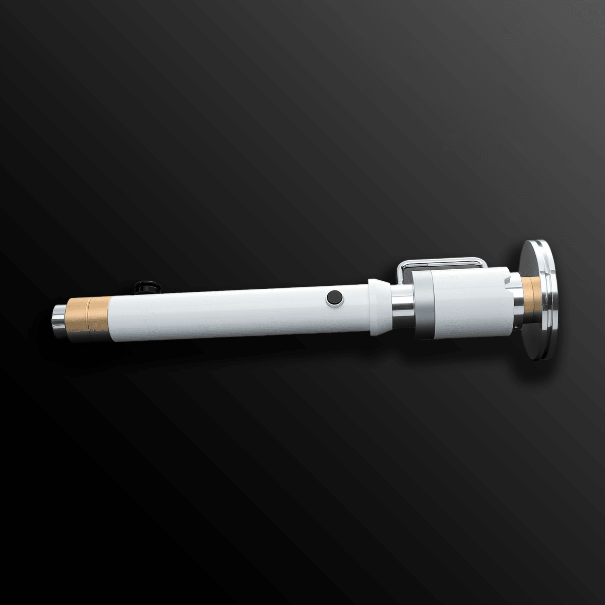 Professor Huyang lightsaber with glowing blue blade and polished hilt – Battle Sabers