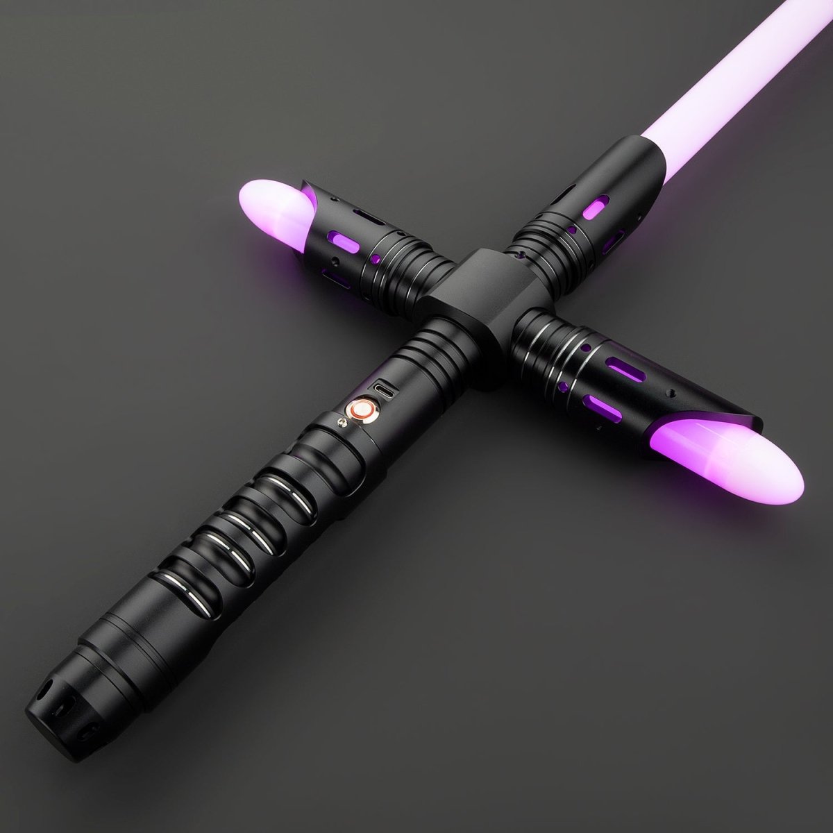 Kriss Light Saber glowing brightly in a dark setting - Battle Sabers