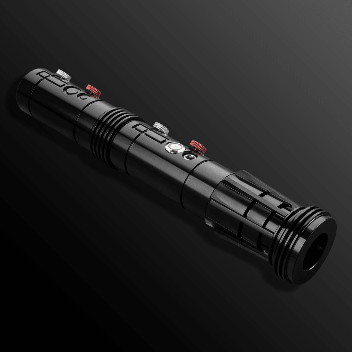 Close-up of Maul Themed Light Saber’s dual radiant blades - Battle Sabers