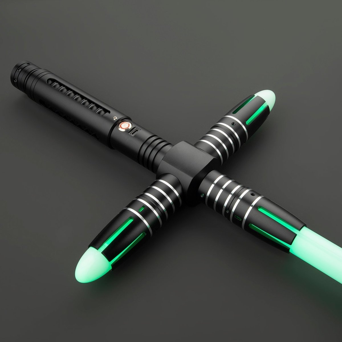 Old Guard Light Saber glowing brightly in a dark setting - Battle Sabers