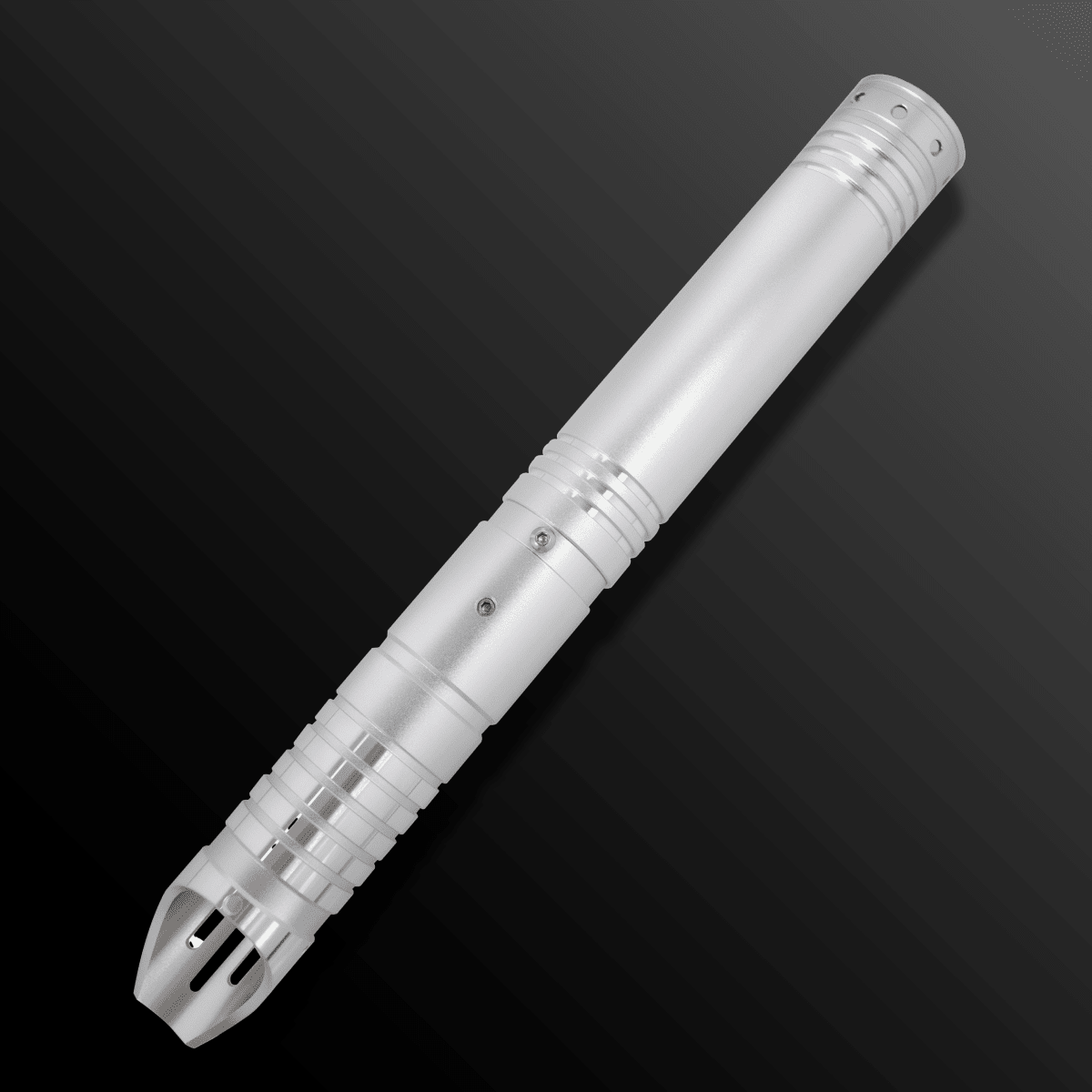 Protector Light Saber glowing brightly in a dim room - Tactical Edge Hobbies