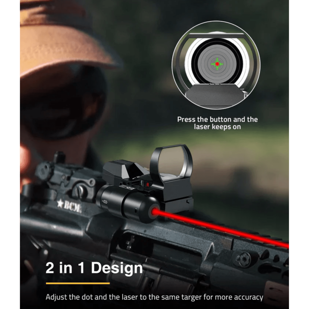 TEAGLE HD101B Red Dot Sight w/Red Laser