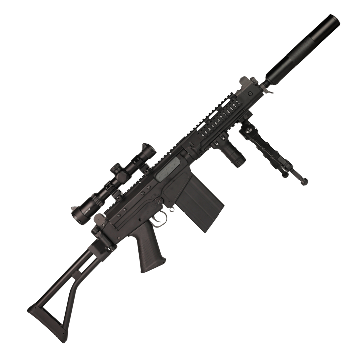 "The Necromancer” Metal FAL SA58 RIS Custom AEG Gel Blaster