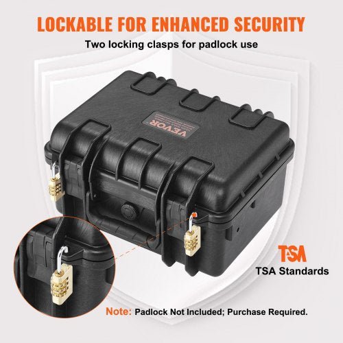 Protective VEVOR Lockable Hard Pistol Case with Foam - Tactical Edge Hobbies
