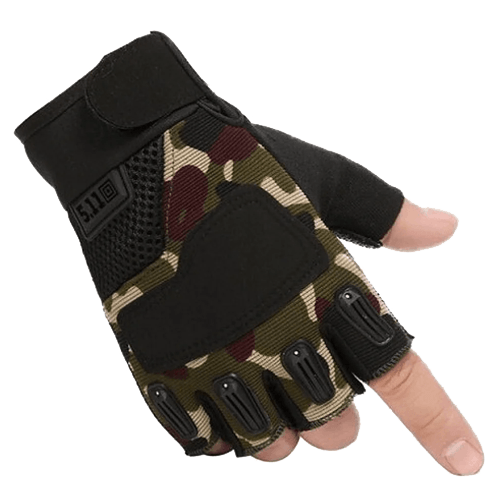 511 Half-Finger Gloves in Camo Design for Tactical Activities - Tactical Edge Hobbies