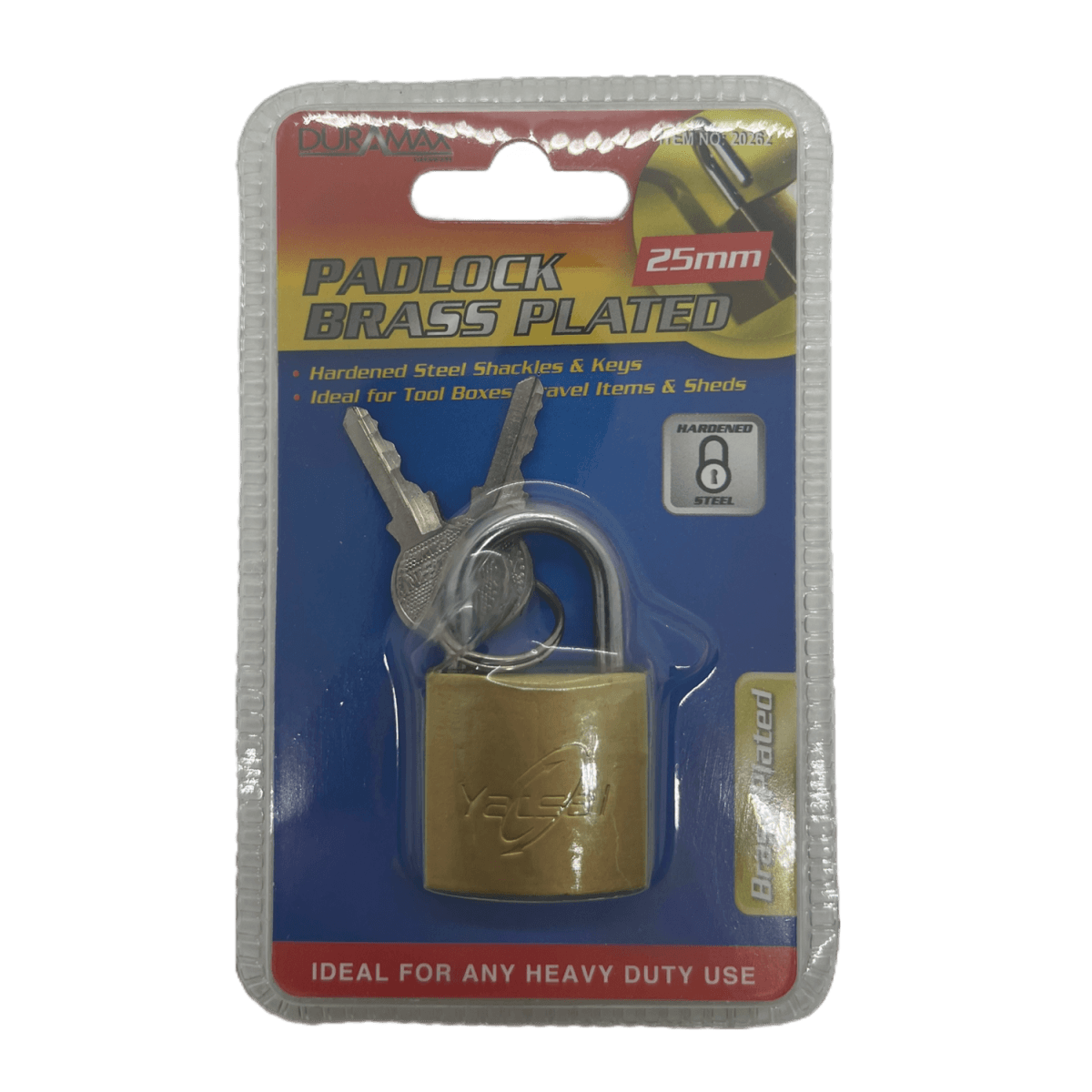 Duramax Padlock Brass Plated 25mm Padlock for secure gel blaster storage - Tactical Edge Hobbies