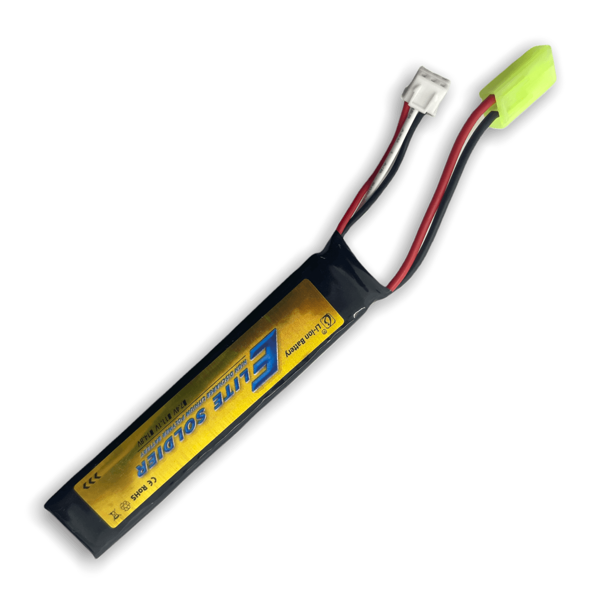Durable Elite Soldier 7.4V 750mah Battery with Tamiya Plug for long-lasting use - Tactical Edge Hobbies