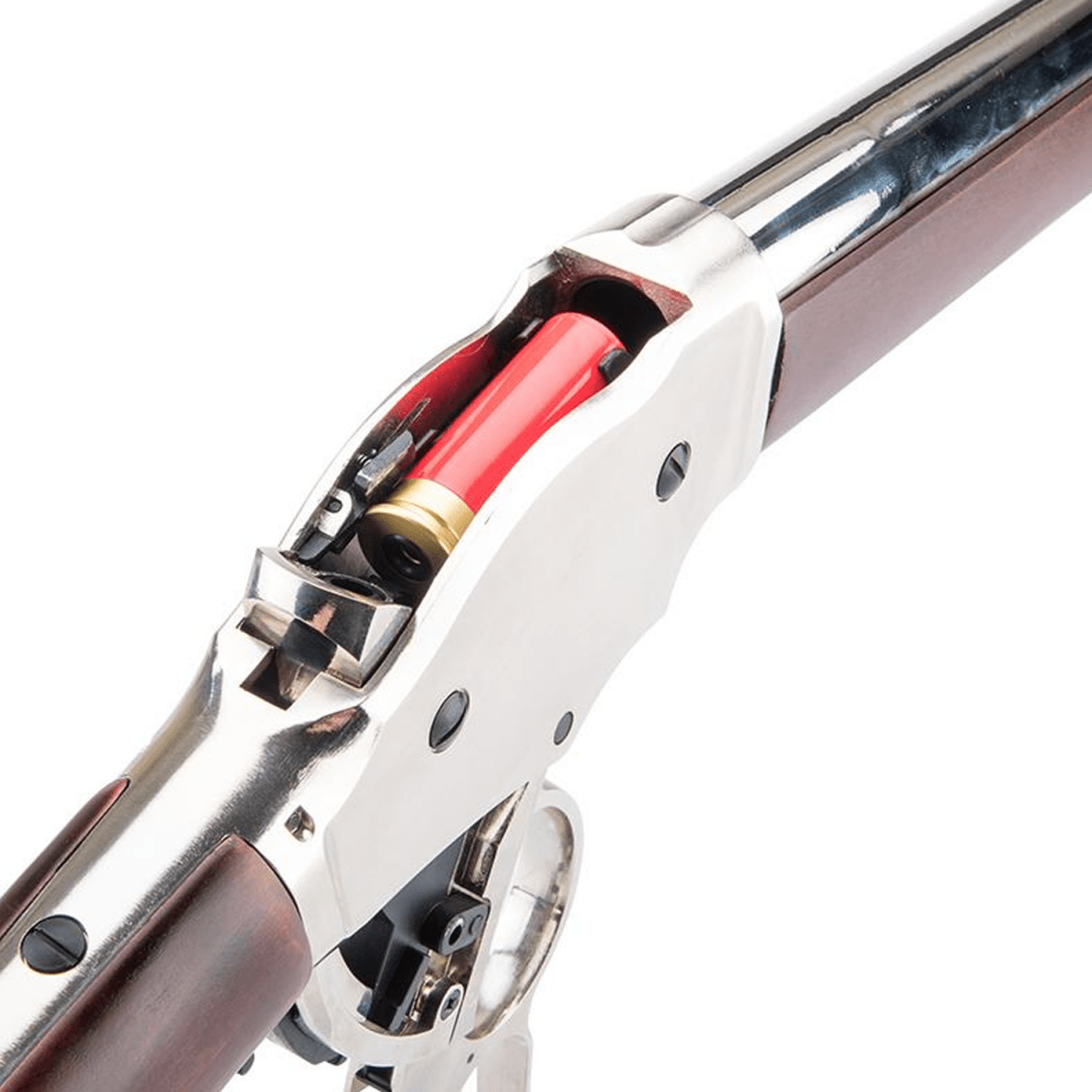 Golden Eagle 1887 Long Lever Action Shotgun Gel Blaster - Silver/Real Wood - Tactical Edge Hobbies