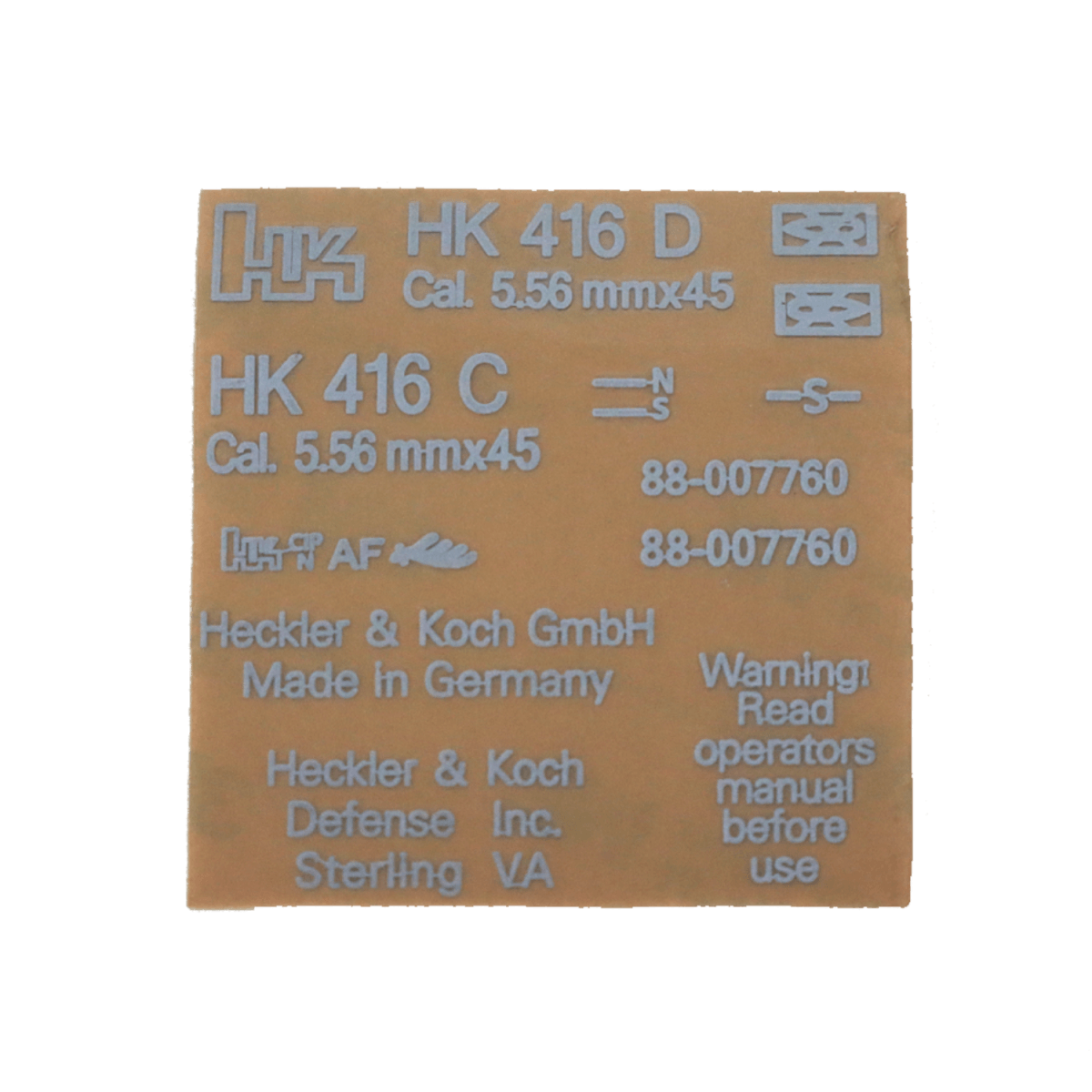 Decal kit for HK416D gel blaster aesthetic upgrades - Tactical Edge Hobbies