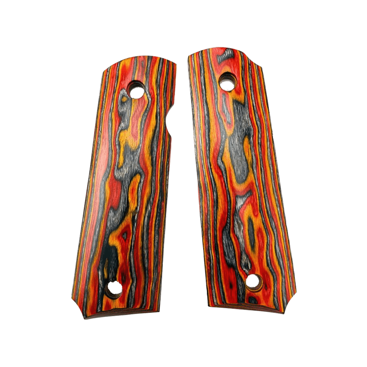 Real Wood Bocote Pistol Grip Set for GE 1911 GBB Gel Blasters showcasing unique wood grain - Tactical Edge Hobbies