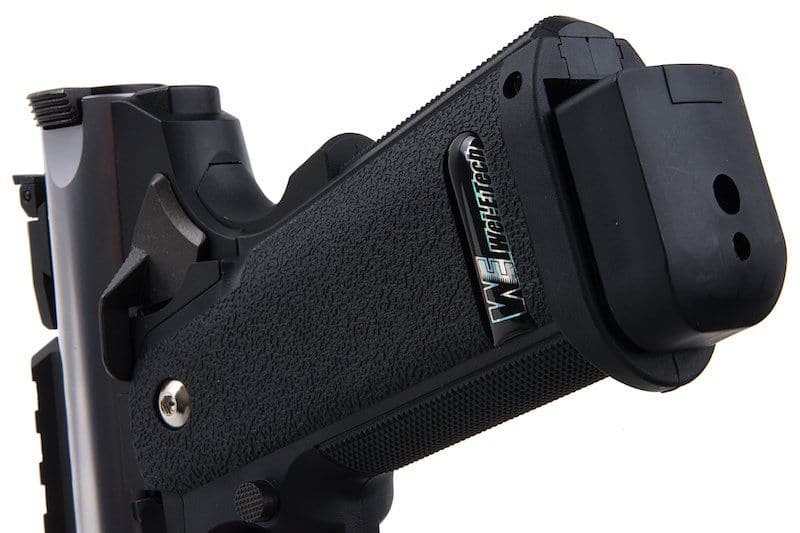 Stylish WE Galaxy Hi-Capa 5.1 Type A Gel Blaster with silver slide and R frame - Tactical Edge Hobbies