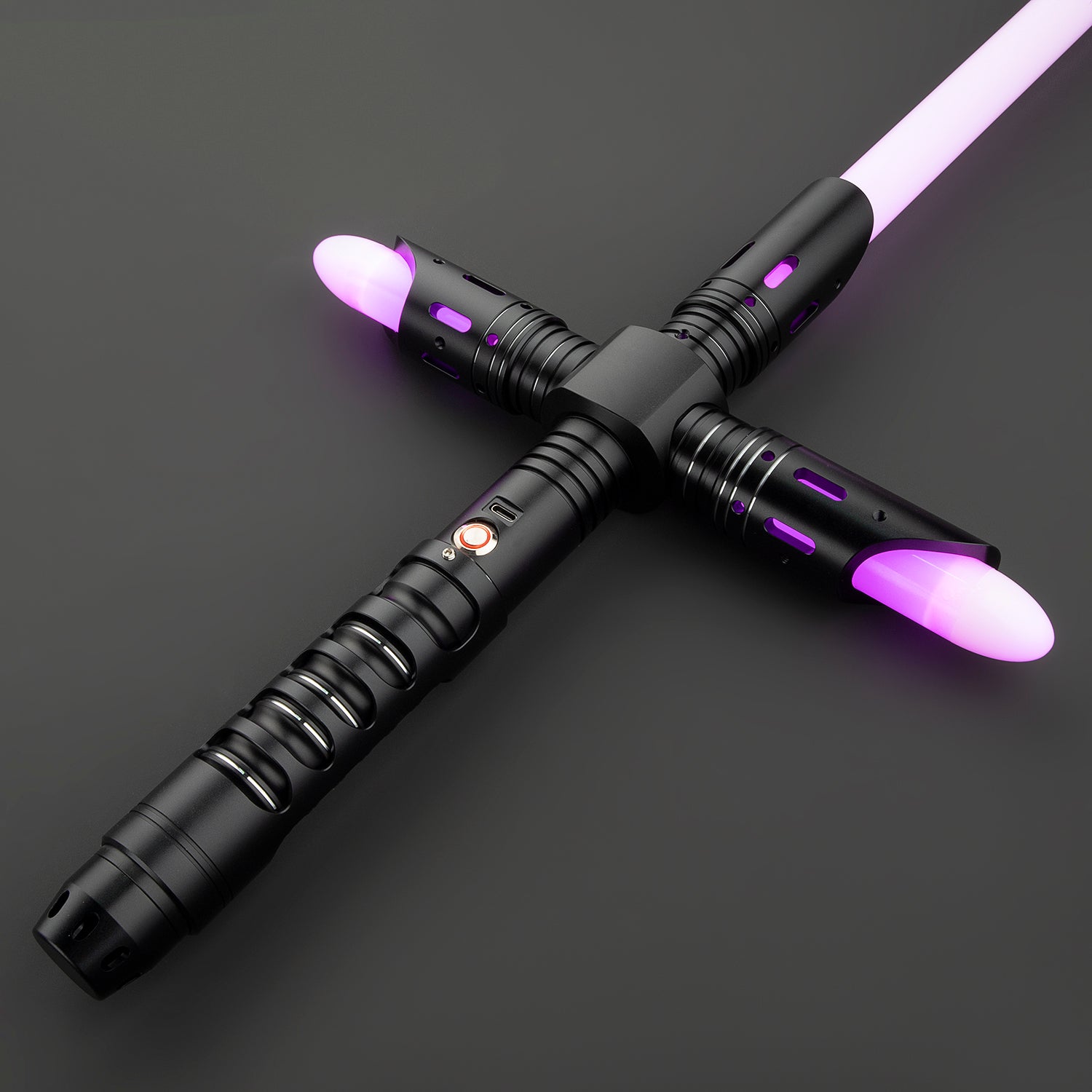 Kriss Light Saber glowing brightly in a dark setting - Battle Sabers