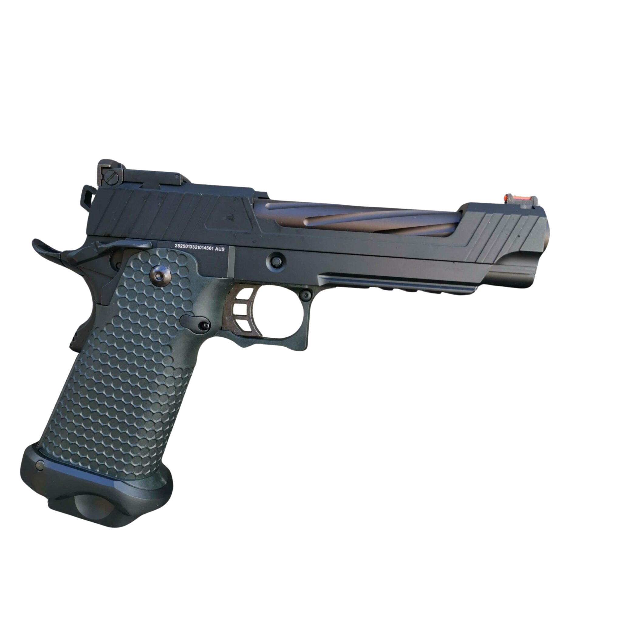 Golden Eagle 3402 Metal GMX Hi-Capa 5.1 Gas Blow Back Gel Blaster - Black/Sand Barrel