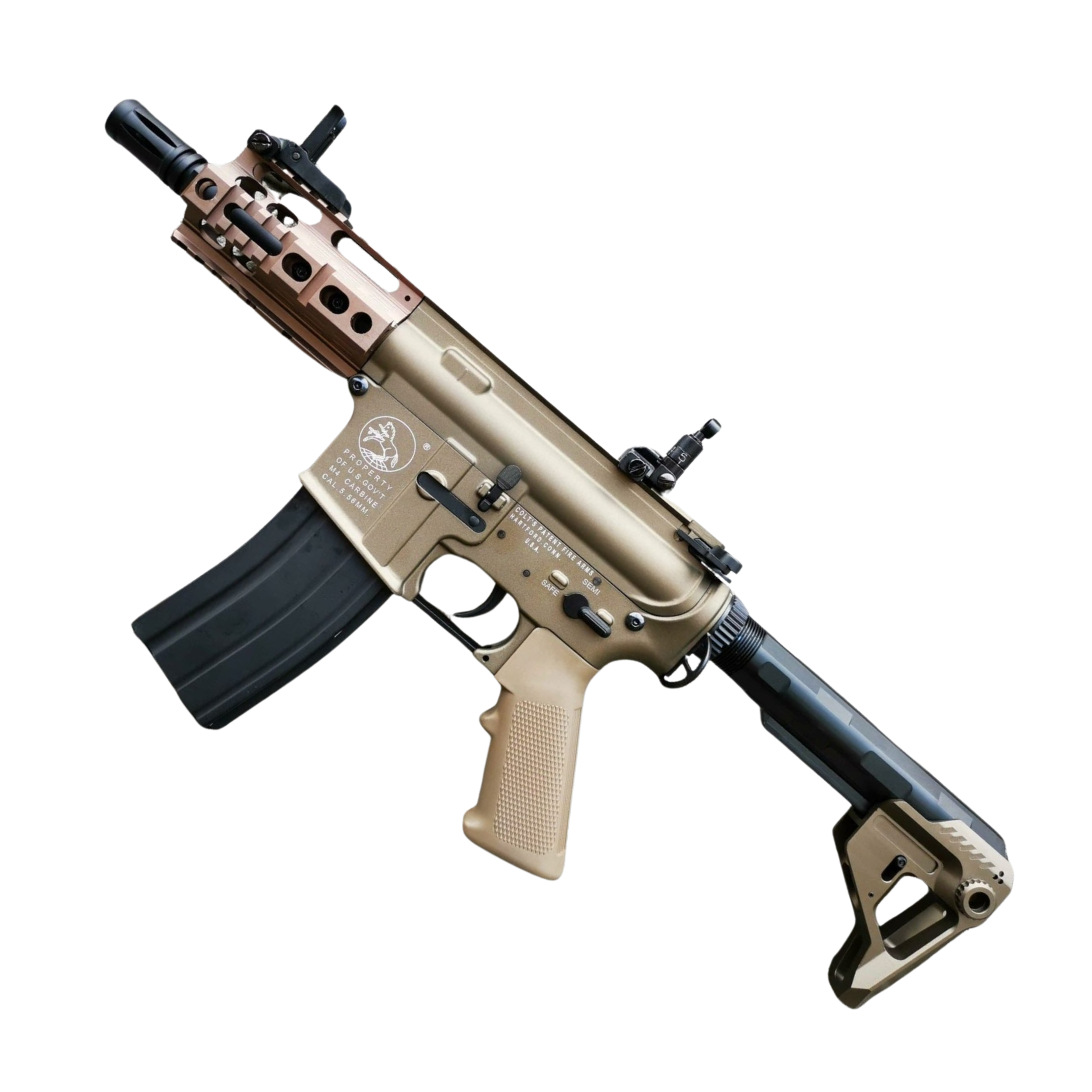 Double Bell M4 Pistol AEG Metal Gel Blaster - Tan