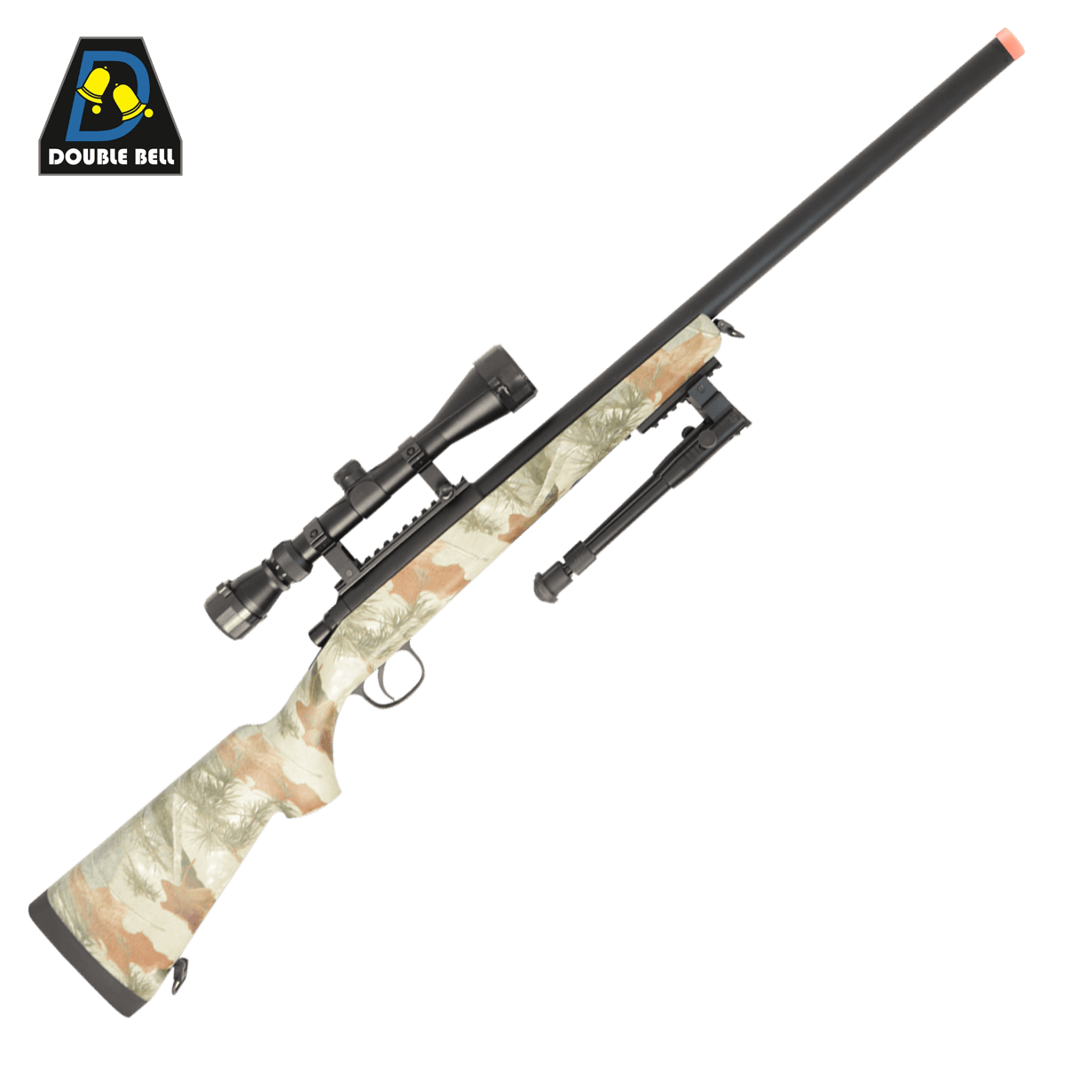 Double Bell VSR - 10 Spring Bolt Action Gel Blaster with Scope and Bi - Pod - Tactical Edge Hobbies