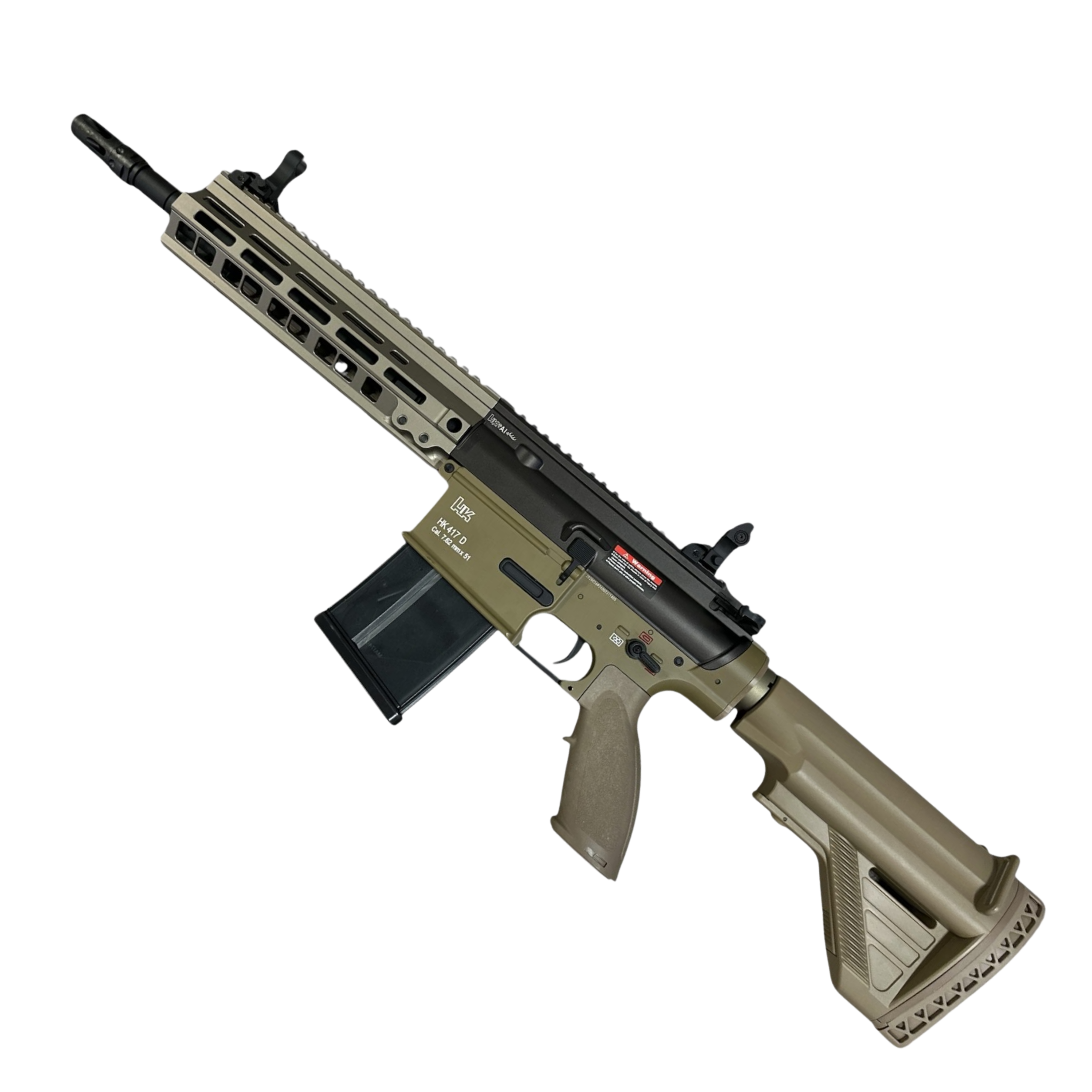 Golden Eagle HK417D Gel Blaster AEG Rifle w/9” Handguard - Black & Tan