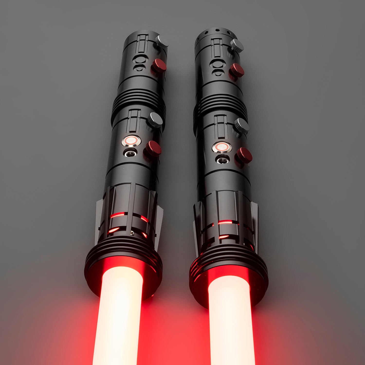 Maul Themed Light Saber glowing intensely with vibrant red light - Battle Sabers