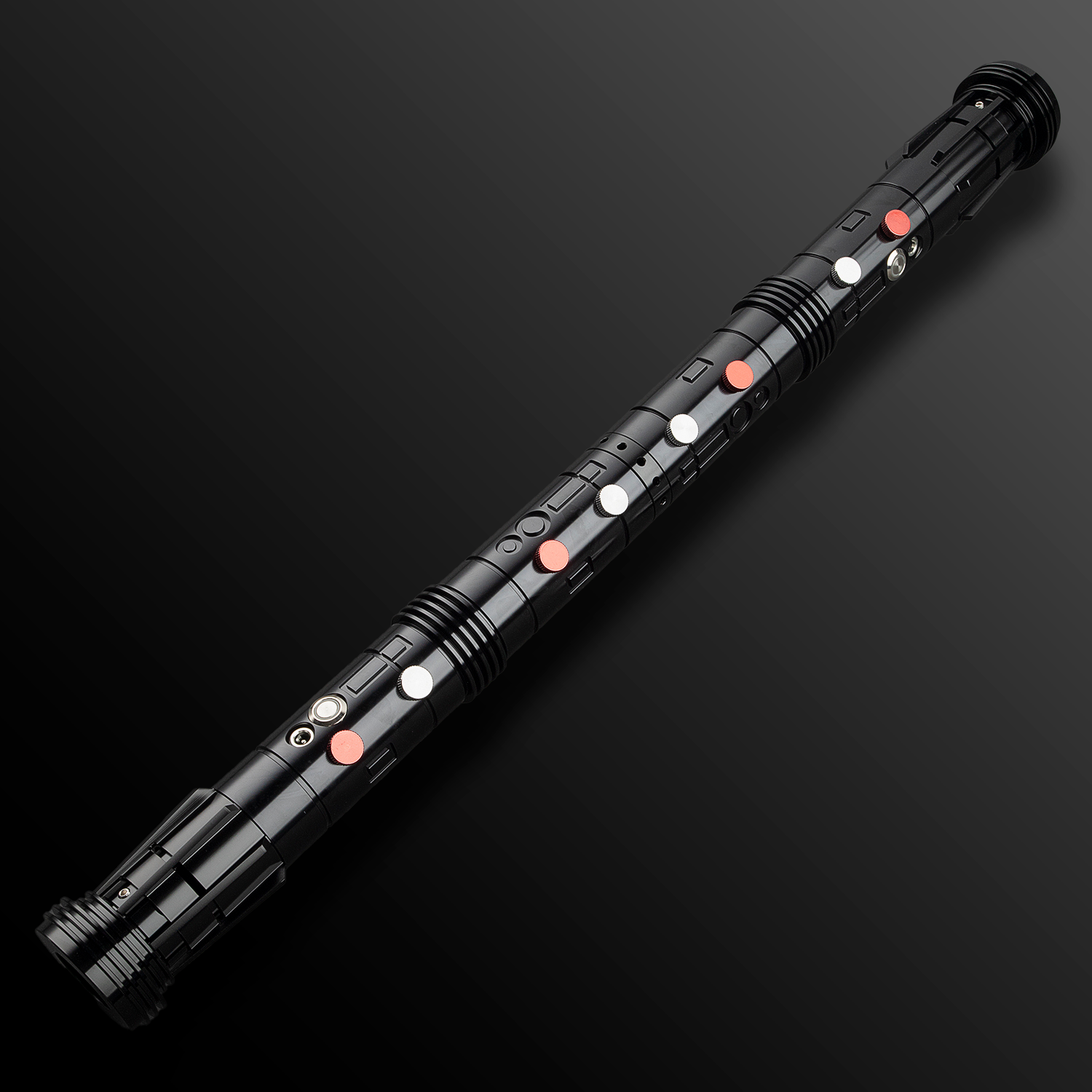 Side view of Maul Themed Light Saber with a dark, metallic hilt - Battle Sabers