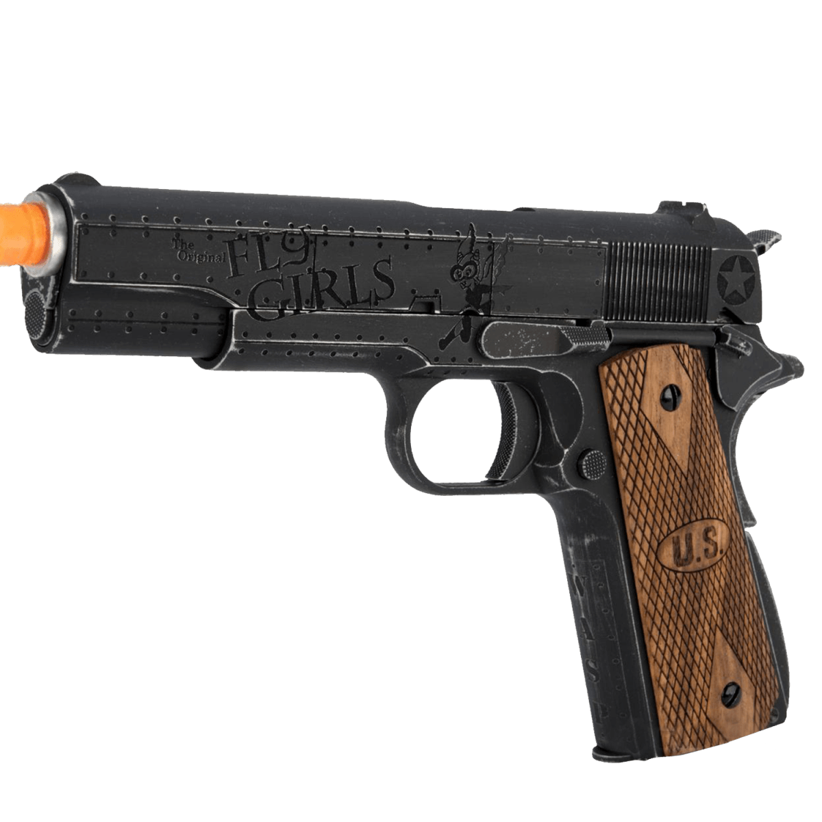 AW Custom Auto - Ordnance Licensed Custom 1911 Gas Blowback Gel Blaster - Fly Girls - Tactical Edge Hobbies