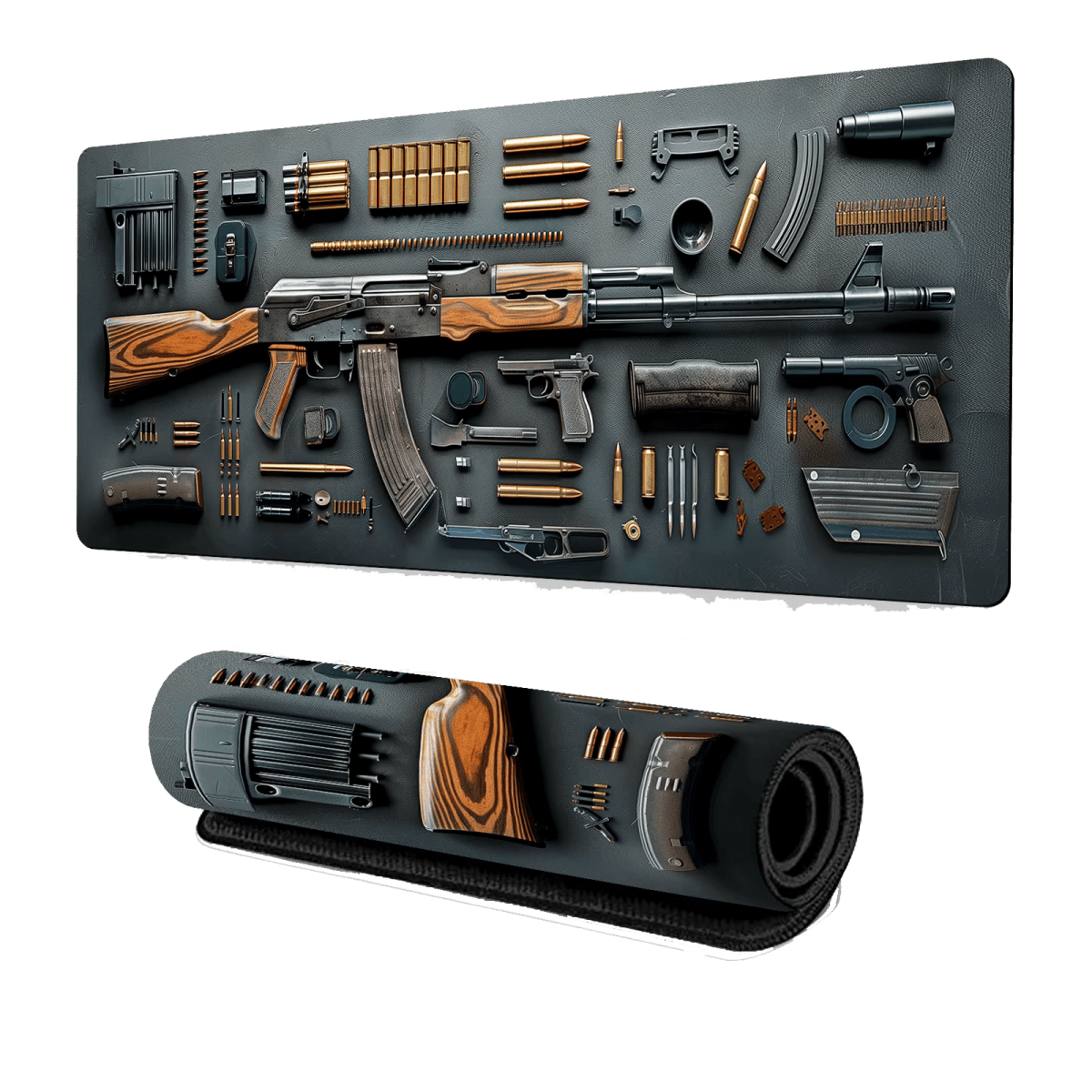 Custom XXL Gun Theme Work Mat / Computer Mouse Pad