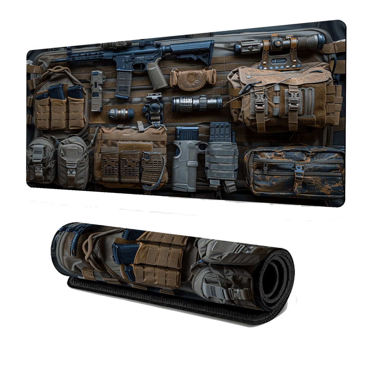Custom XXL Gun Theme Work Mat / Computer Mouse Pad