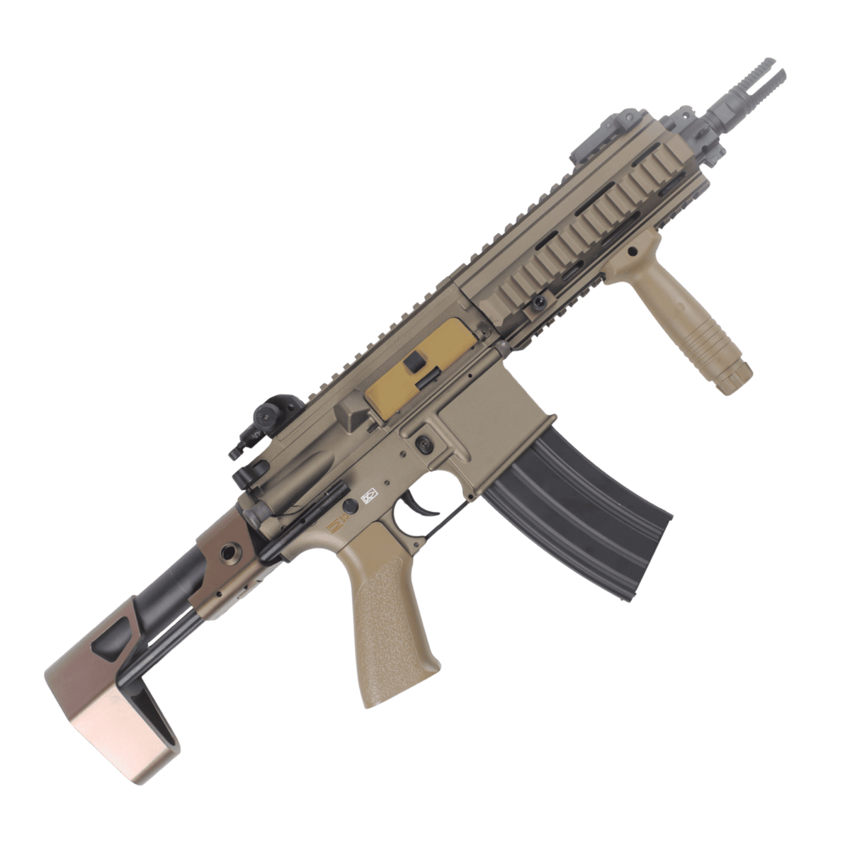 Double Bell HK416C Engraved Metal Gel Blaster - Tan