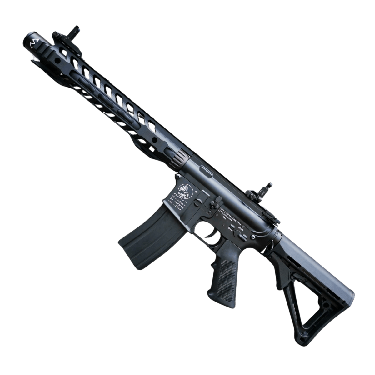 Double Bell M4 12" Skeletonized Handguard AEG Gel Blaster - Black