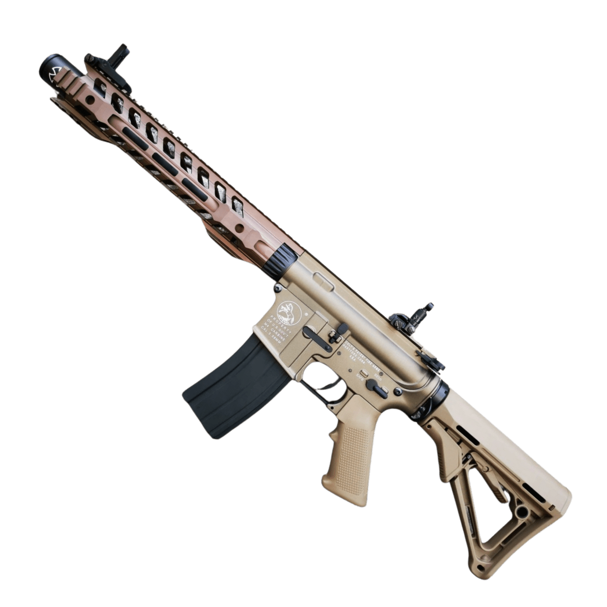Double Bell M4 12" Skeletonized Handguard AEG Gel Blaster - Tan