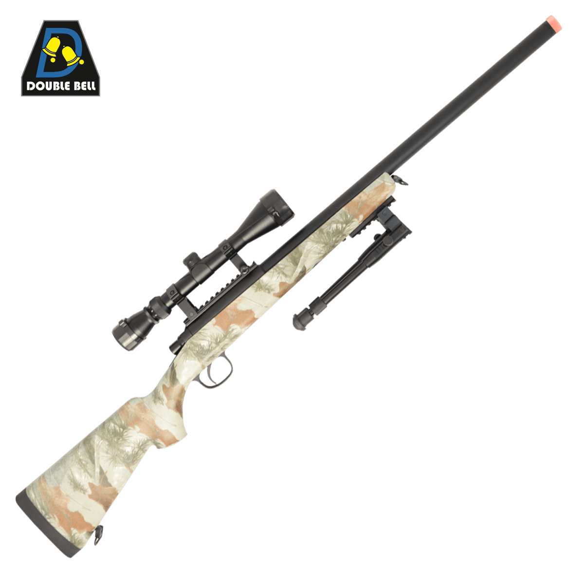 Double Bell VSR - 10 Spring Bolt Action Gel Blaster with Scope and Bi - Pod - Tactical Edge Hobbies