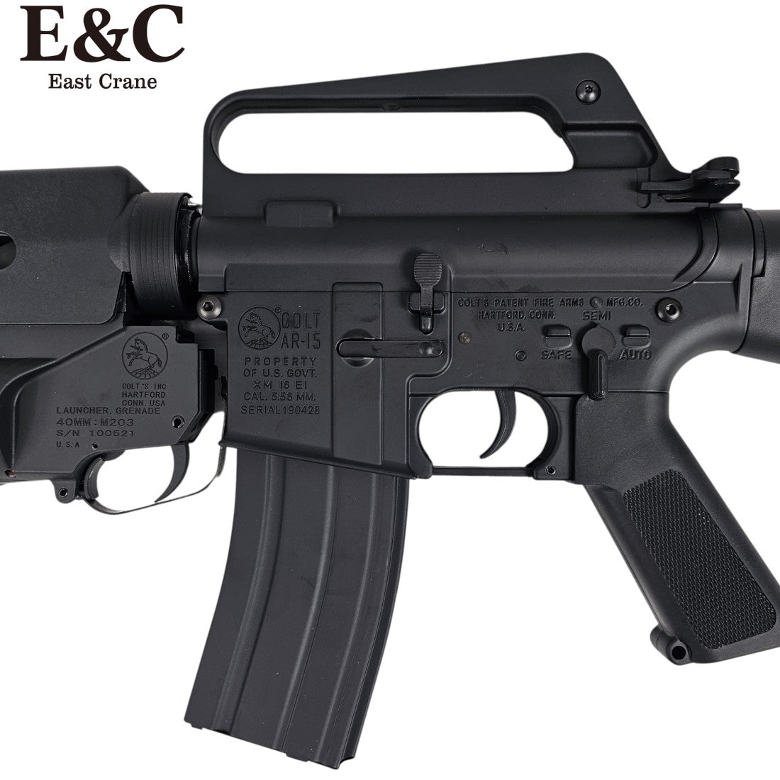 E&C M16 Gel Blaster with M203 Grenade Launcher for realistic combat scenarios - Tactical Edge Hobbies