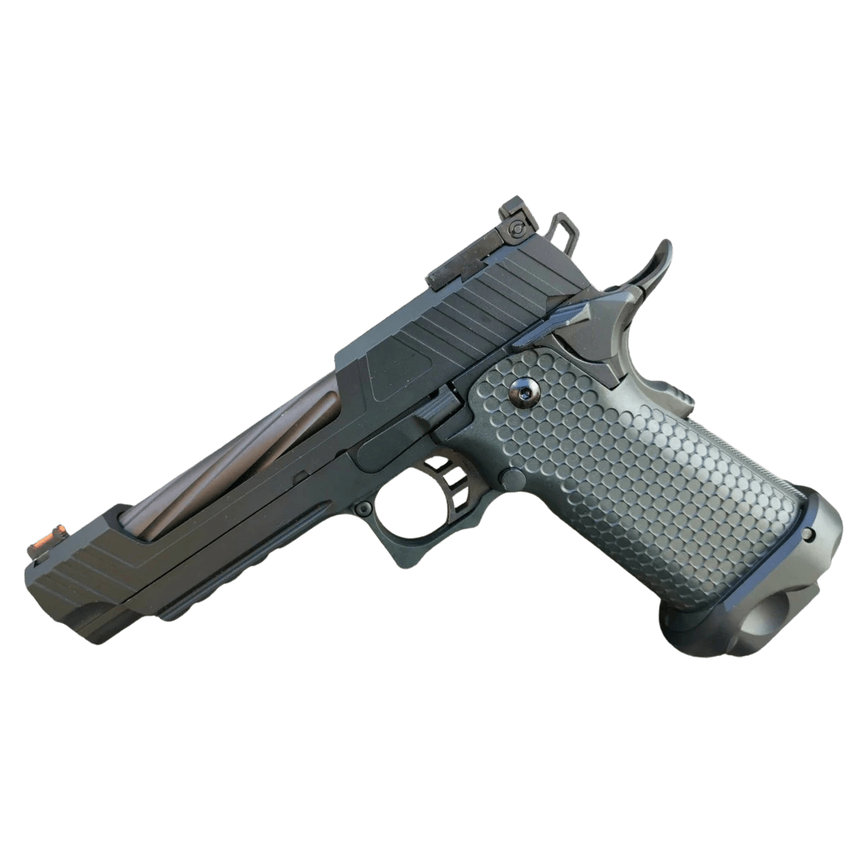 Golden Eagle 3402 Metal GMX Hi-Capa 5.1 Gas Blow Back Gel Blaster - Black/Sand Barrel