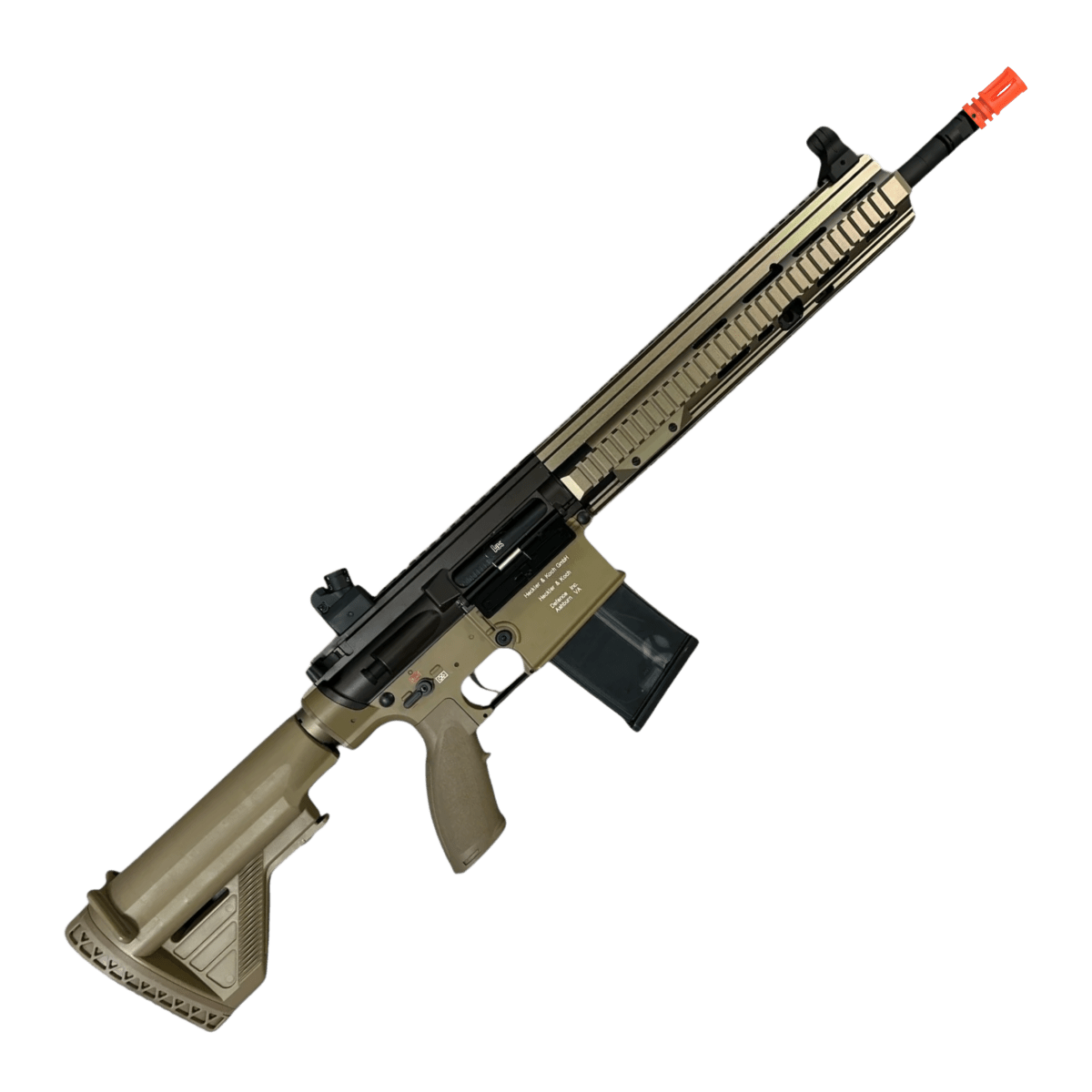 Golden Eagle HK417D Gel Blaster AEG Rifle w/12” Handguard - Black & Tan