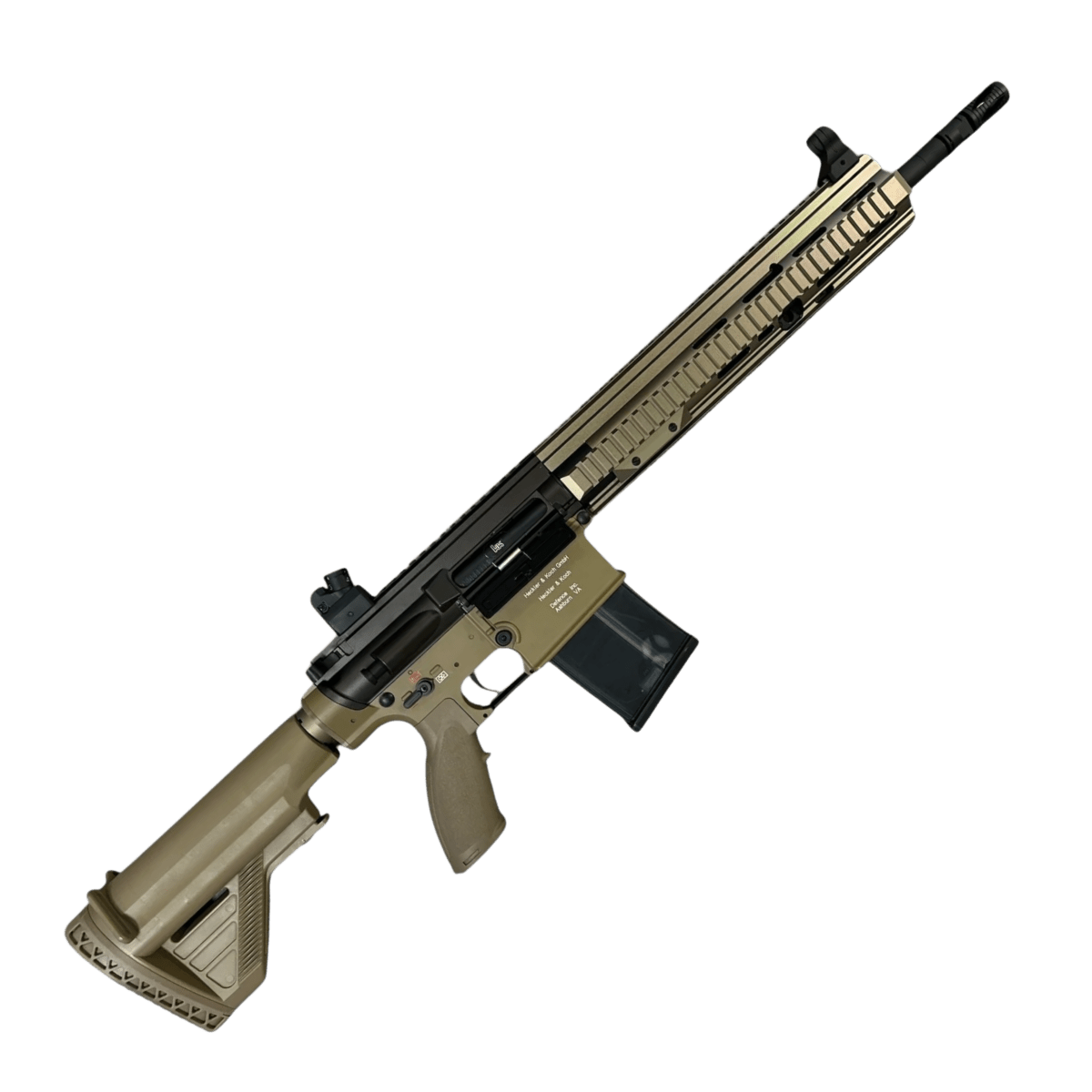Golden Eagle HK417D Gel Blaster AEG Rifle w/12” Handguard - Black & Tan