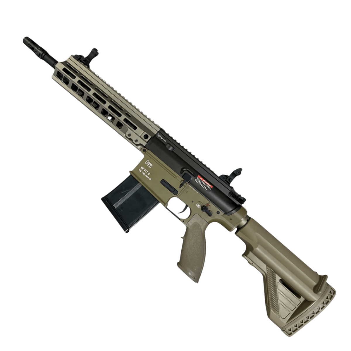 Golden Eagle HK417D Gel Blaster AEG Rifle w/9” Handguard - Black & Tan