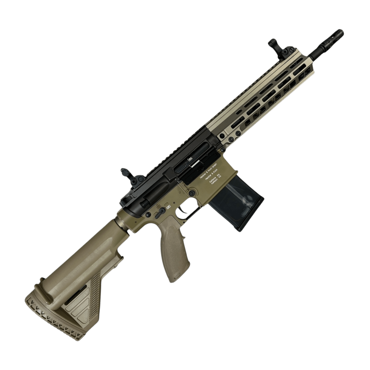 Golden Eagle HK417D Gel Blaster AEG Rifle w/9” Handguard - Black & Tan